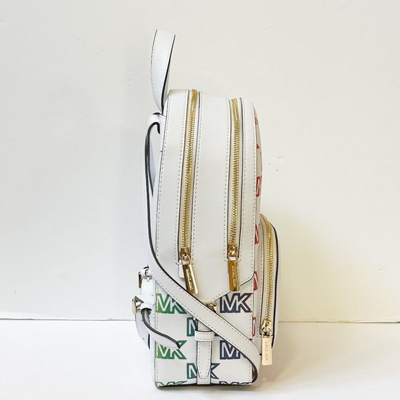 Michael Kors Jaycee Medium Backpack MK Rainbow Optic White Multi main image 10